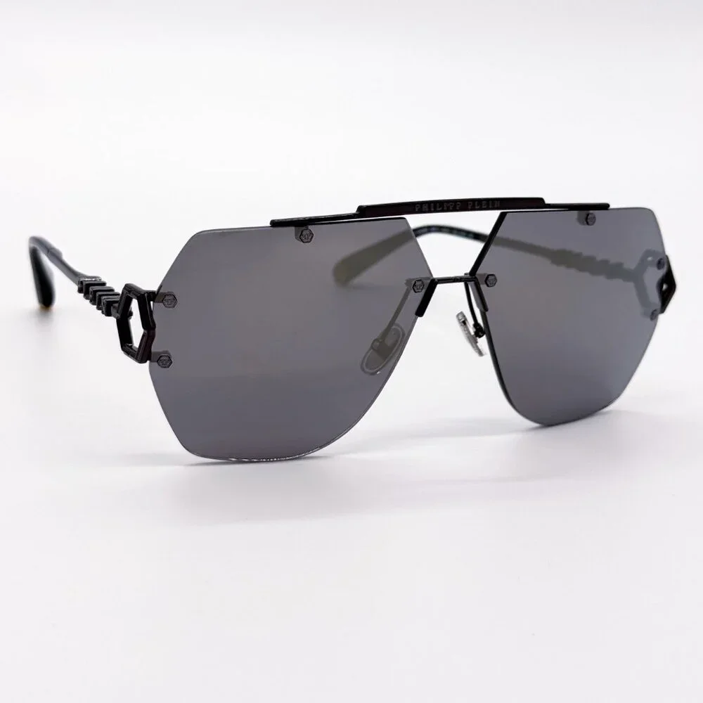 NEW PHILIPP PLEIN SLEEK SPP111 672X GREY UNISEX SUNGLASSES PHILIPP PLEIN